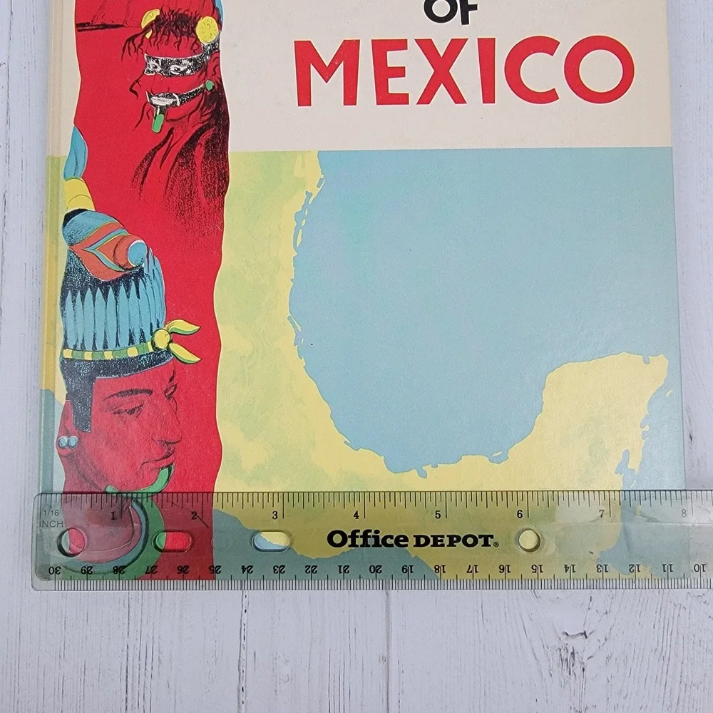 Vintage Ancient Peoples of Mexico Franklin Publications 1962 Color Fold Out Page